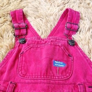 Vintage Embroidered Red Corduroy Toddler Overalls